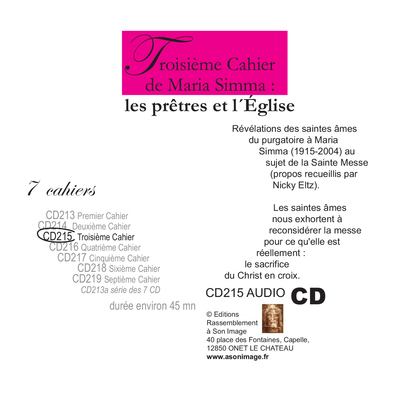 Image de Troisième cahier de Maria Simma : les prêtres et l'église - livre audio - CD215