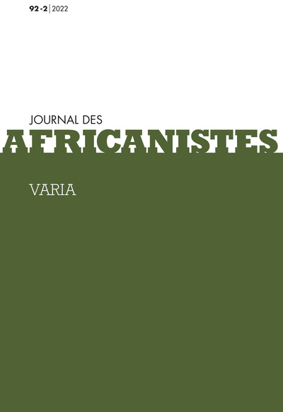 Image de JOURNAL DES AFRICANISTES, TOME 92, N 2/2022