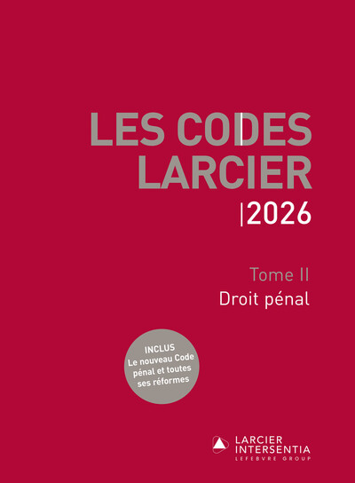 Image de Code Larcier - Tome II - Droit pénal - À jour au 1er mars 2026