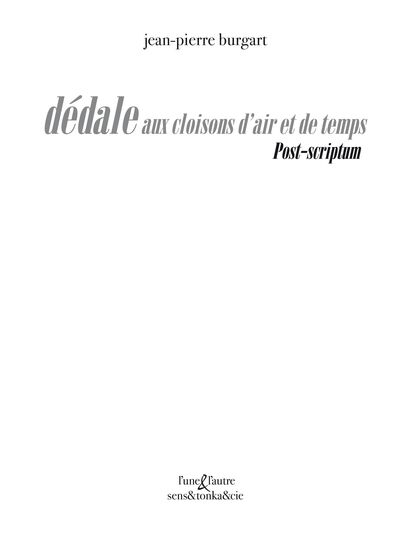 Picture of DEDALES AUX CLOISONS D'AIR ET DE TEMPS [2]
