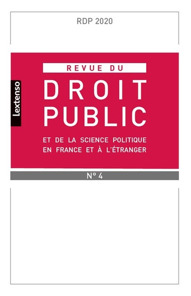 Image de Revue du droit public et de la science politique en France et à l'étranger N°4-2020