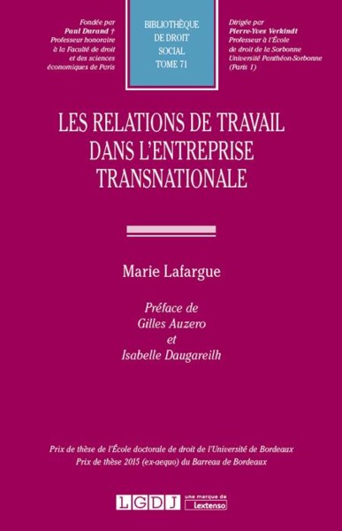 Picture of LES RELATIONS DE TRAVAIL DANS L'ENTREPRISE TRANSNATIONALE
