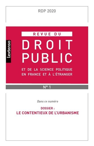 Picture of Revue du droit public et de la science politique en France et à l'étranger N°1-2020