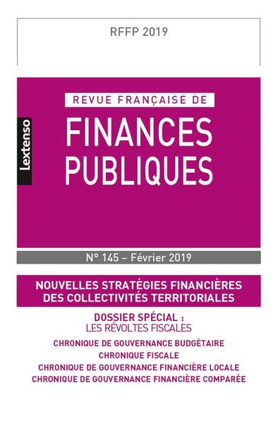 Image de REVUE FRANCAISE DE FINANCES PUBLIQUES N 145 - FEVRIER 2019
