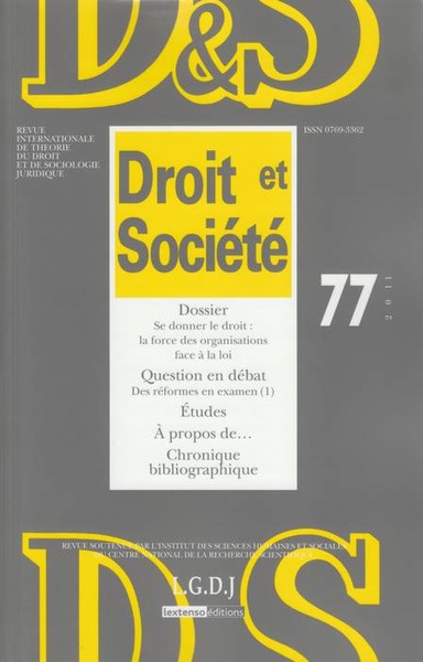 Image de REVUE DROIT ET SOCIETE N 77 - 2011