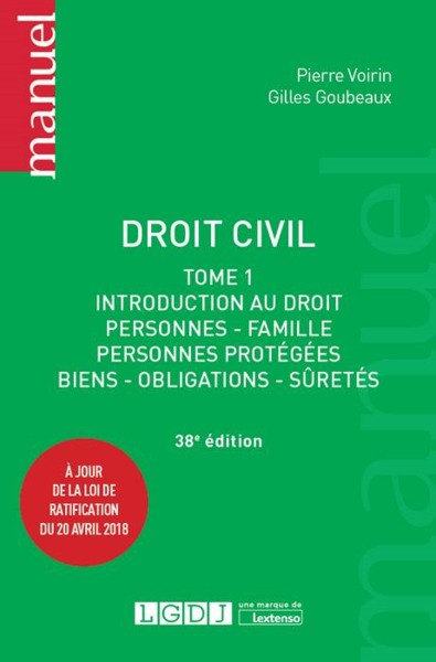 Picture of DROIT CIVIL - TOME I. 38EME EDITION