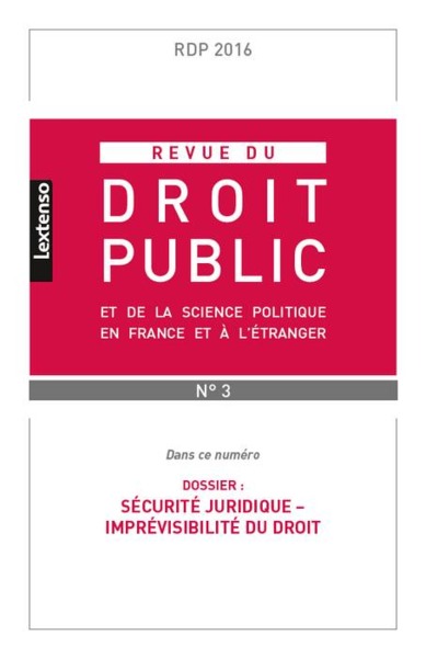 Picture of REVUE DU DROIT PUBLIC N 3 2016