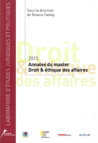 Picture of ANNALES 2015 DU MASTER DROIT ET ÉTHIQUE DES AFFAIRES