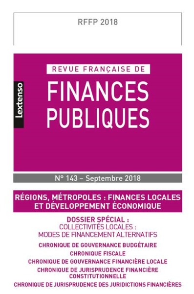 Image de REVUE FRANCAISE DE FINANCES PUBLIQUES N143-SEPTEMBRE 2018
