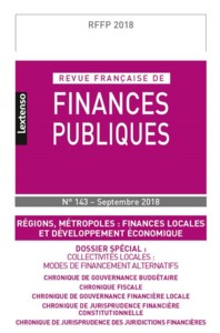 Image de REVUE FRANCAISE DE FINANCES PUBLIQUES N143-SEPTEMBRE 2018