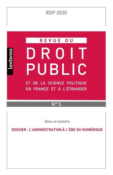 Image de Revue du droit public et de la science politique en France et à l'étranger N°5-2020