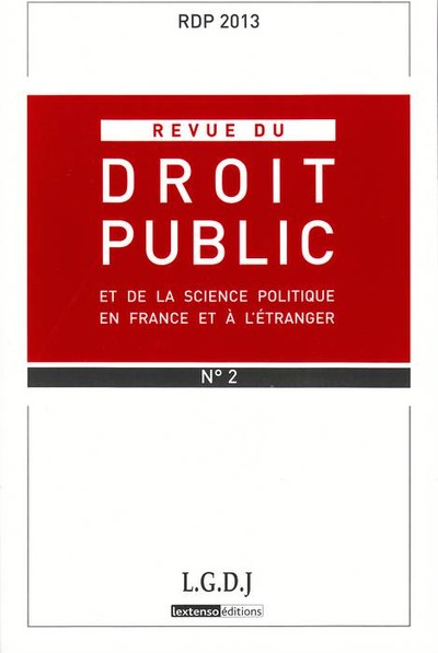 Image de REVUE DU DROIT PUBLIC N 2 2013