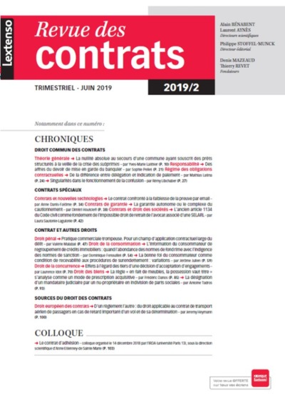 Picture of REVUE DROIT DES CONTRATS N 2-2019