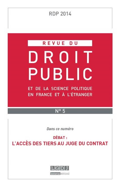 Picture of REVUE DU DROIT PUBLIC N 5 2014