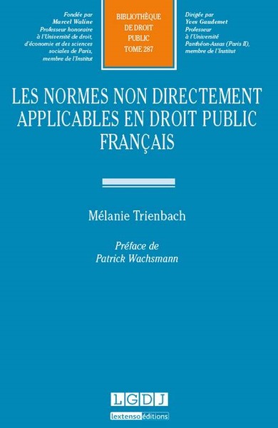 Image de LES NORMES NON DIRECTEMENT APPLICABLES EN DROIT PUBLIC FRANÇAIS