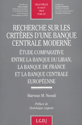 Picture of recherche sur les critères d'une banque centrale moderne