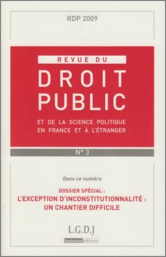 Picture of REVUE DU DROIT PUBLIC N 3 2009