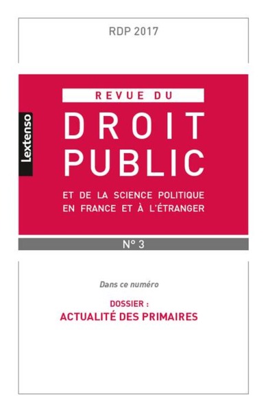 Picture of REVUE DU DROIT PUBLIC N 3 2017