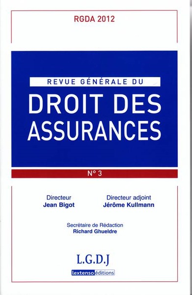 Image de REVUE GENERALE DE DROIT DES ASSURANCES N  3 - 2012