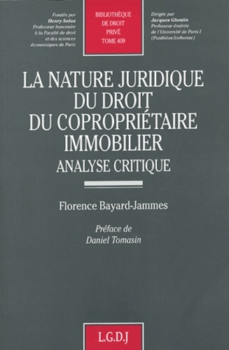 Image de la nature juridique du droit du copropriétaire immobilier. analyse critique