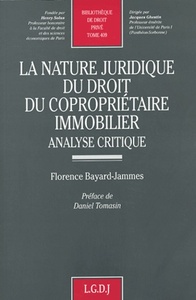 Image de la nature juridique du droit du copropriétaire immobilier. analyse critique