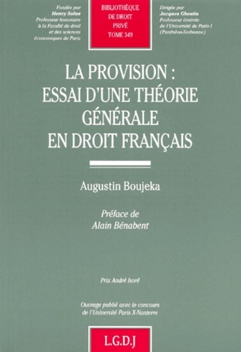 Picture of la provision : essai d'une théorie générale en droit français