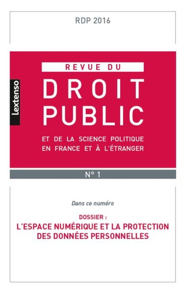 Picture of REVUE DU DROIT PUBLIC N 1 2016