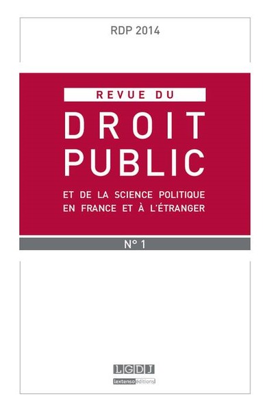 Picture of REVUE DU DROIT PUBLIC N 1 2014