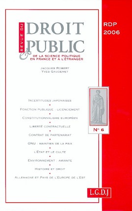 Picture of REVUE DU DROIT PUBLIC N 6 2006