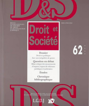 Picture of REVUE DROIT ET SOCIETE N 62 - 2006