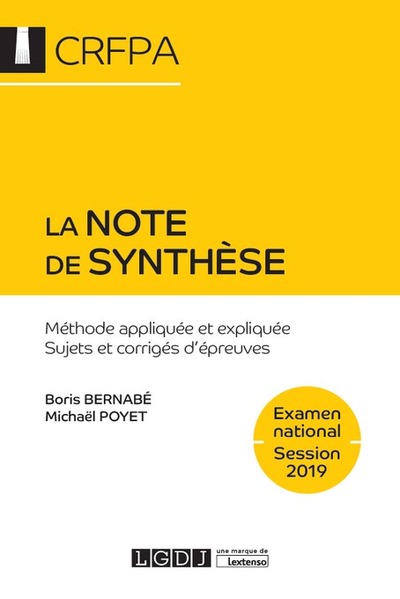 Picture of La note de synthèse - CRFPA - Examen national Session 2019