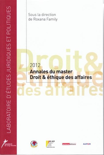 Picture of ANNALES DU MASTER DROIT ET ÉTHIQUE DES AFFAIRES 2012