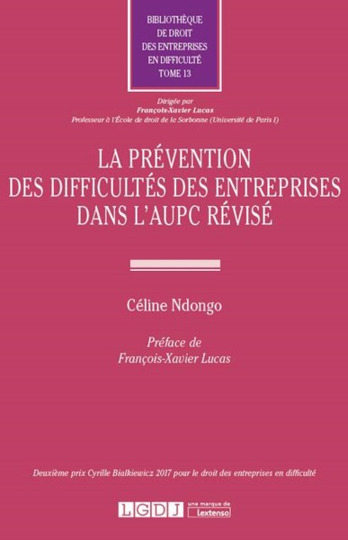 Picture of LA PREVENTION DES DIFFICULTES DES ENTREPRISES DANS L AUPC REVISE