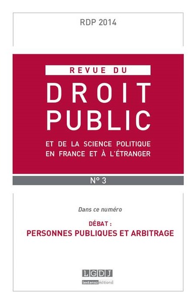 Picture of REVUE DU DROIT PUBLIC N 3 2014
