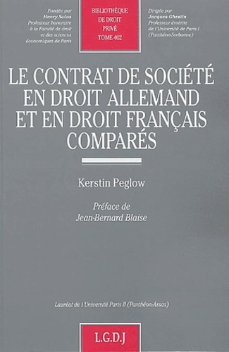 Image de le contrat de société en droit allemand et en droit français comparés