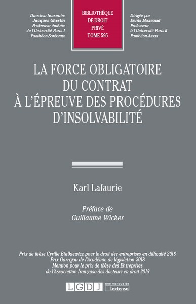 Image de La force obligatoire du contrat à l'épreuve des procédures d'insolvabilité