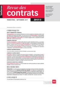 Picture of REVUE DES CONTRATS N 3 - 2017