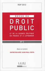 Picture of REVUE DU DROIT PUBLIC N 2 2012
