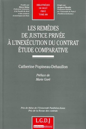 Image de les remèdes de justice privée à l'inexécution du contrat - etude comparative