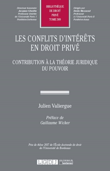 Image de CONFLITS D INTERETS EN DROIT PRIVE. CONTRIBUTION A THEORIE JURIDIQUE DU POUVOIR