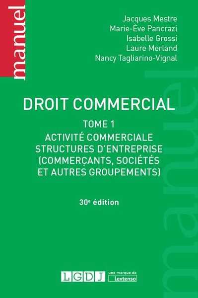 Image de DROIT COMMERCIAL. TOME 1 - 30EME EDITION