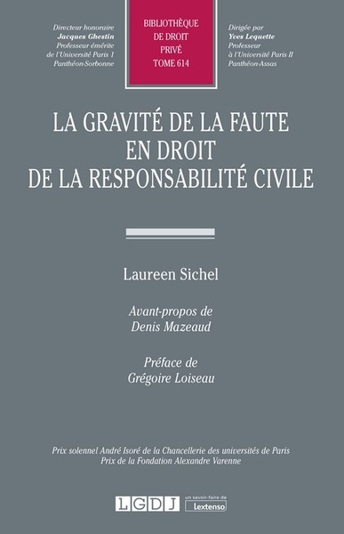 Picture of La gravité de la faute en droit de la responsabilité civile