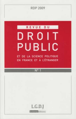 Picture of REVUE DU DROIT PUBLIC N 1 2009
