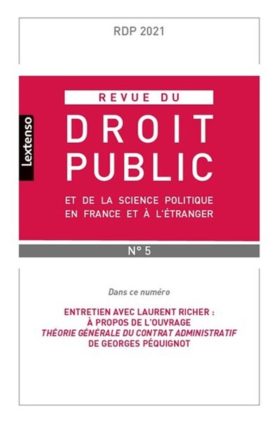 Picture of Revue du droit public et de la science politique en France et à l'étranger N°5-2021