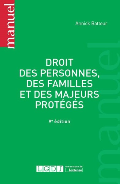 Picture of DROIT DES PERSONNES, DES FAMILLES ET DES MAJEURS PROTEGES 9EME EDITION