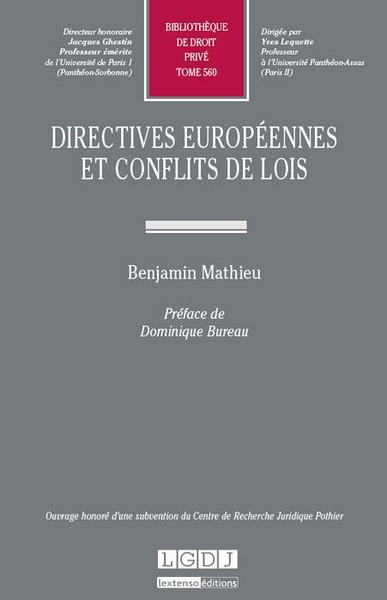 Picture of directives européennes et conflits de lois