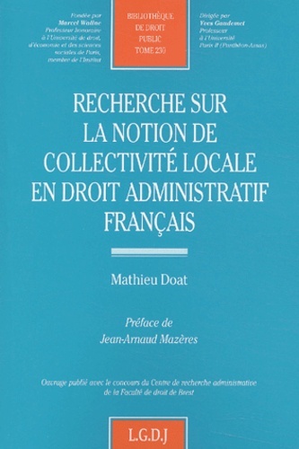 Picture of recherche sur la notion de collectivité locale en droit administratif français