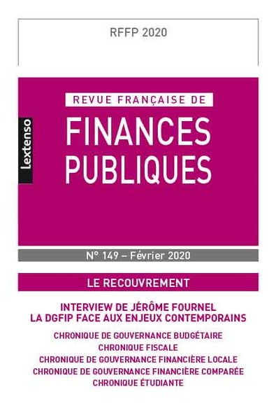 Image de REVUE FRANÇAISE DE FINANCES PUBLIQUES N 149-FEVRIER 2020
