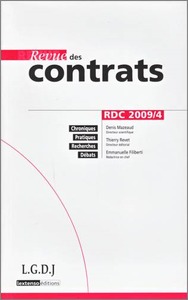 Image de REVUE DES CONTRATS N 4 - 2009