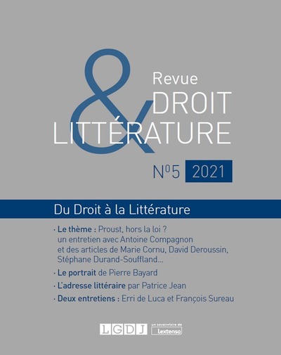 Image de Revue Droit & Littérature N°5-2021